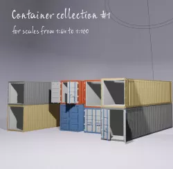 Containers HO scale collection 1:64, 1:72, 1:76, 1:87, 1:100