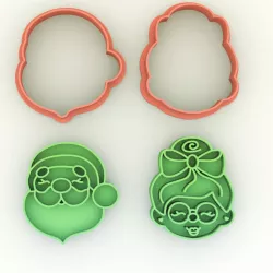 Cookie cutter mama noel and papa noel-Cookie cutter mummy and santa claus