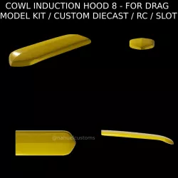 COWL INDUCTION HOOD 8 - FOR DRAG MODEL KIT / CUSTOM DIECAST / RC / SLOT
