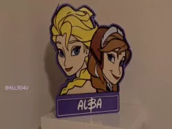 Elsa and Anna, Frozen, customizable lamp