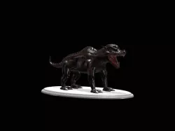 fantasy statue of a demonic dog