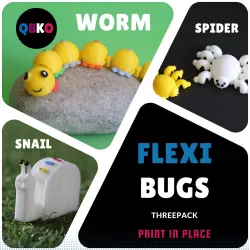 FLEXI BUGS THREEPACK. PRINT IN PLACE.