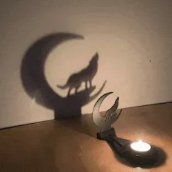 Funny Shadow Candle Holders Vintage Halloween