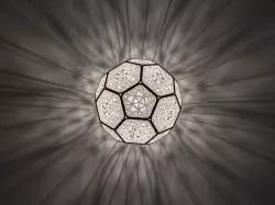 Geodesic Suspension Lamp with Interchangeable Faces