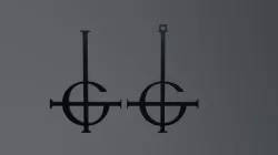 Ghost Logo Crucifix G Papa - Necklace, Earring, Normal