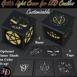 Gothic Light Cover for LED Candles Wicca Decor