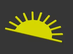 Half sun, sun decoration party