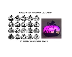 HALLOWEEN PUMPKIN LED LAMP  - 20 INTERCHANGEABLE FACES