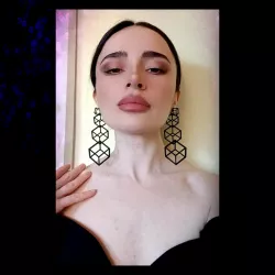 Interlocking cubes statement earrings.