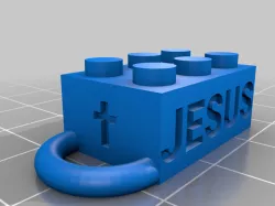 JESUS Lego Key Fob Modified Studs 1.80-6 Height and 4.8-4.87 Dia