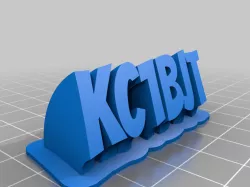 KC1BJT Sweeping 2-line name plate (text)
