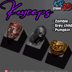 KEYCAPS - ZOMBIE - GREY CHILD - PUMPKIN