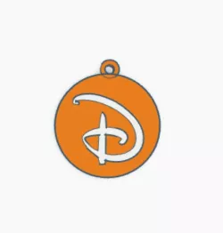LETTER D DISNEY PENDANT KEYCHAIN