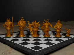 Medieval Viking Figure Chess Set - Viking Character 3D print model