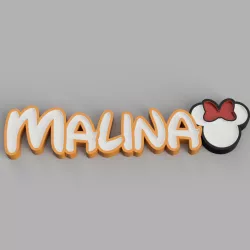 NAMELED MALINA WITH MINNIE (FONT DISNEY) - LED LAMP WITH NAME