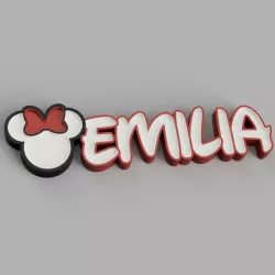 NAMELED  MINNIE HEAD AND EMILIA (FONT DISNEY) - LED LAMP WITH NAME