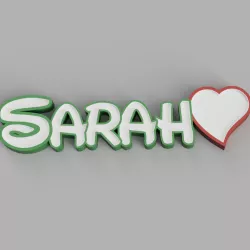 NAMELED SARAH WITH A HEART (FONT DISNEY)  - LED LAMP WITH NAME
