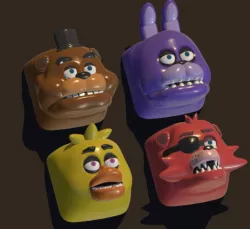 PACK FNAF - 4 KEYCAP 3D KEYBOARD - five nights at freddy's
