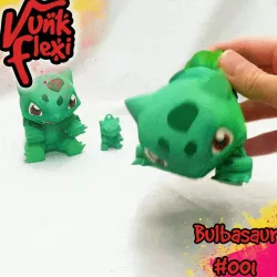 Pokemon Bulbasaur Flexi Print-In-Place + figure & keychain