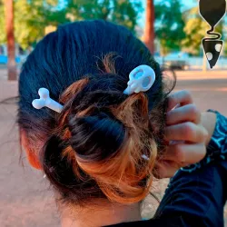 SKULL AND BONES HALLOWEEN HAIR ACCESSORIES SET