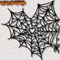spider in a heart wall art heart spiderweb wall decor Halloween Wall Decoration