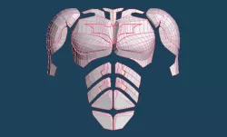 THE DARK KNIGHT/RISES (2008/2012) BATSUIT CHEST, ABS AND SHOULDER PADS (LOW POLY)