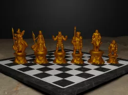 Troll Goblin Characters Chess Set - Different 6 Chess Pieces 3D print model