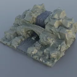 Waterfall Bridge 28 MM Tabletop Terrain