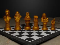 Wednesday Figure Chess Set - Netflix Wednesday Character 3D print model