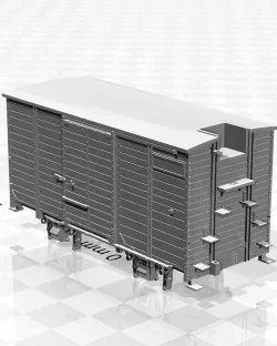 H0m 1000mm narrow gauge boxcar 99-02-01/02 (Resin 1/87 scale)