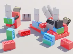 Lego compatible SD MicroSD USB Flash holder