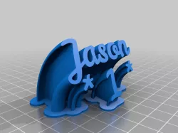 My Customized Sweeping 2-line name plate (text)