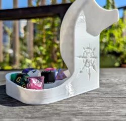 simple dice tower - cthulhu  Elder Sign - Warhammer Chaos - with f3d + stl