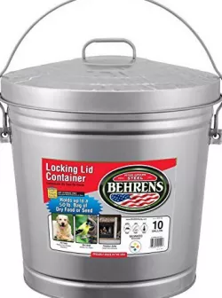 10 U.S. Gallon Metal Bucket w/ Locking Lid Handle