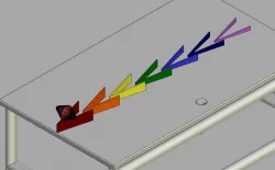 Game set for demonstrating the complex motion of a solid body under the action of gravity