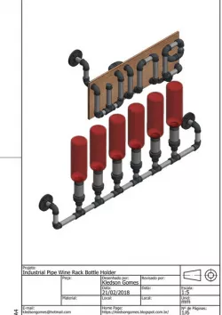 Industrial Pipe Wine Rack Bottle Holder.