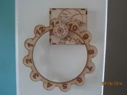 Laser Cut Gear O'clock.  New face and hour wheel design.