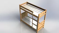 Solid Wood Twin Bunk Bed, lit superposé bois massif