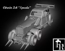 Bitume/Gaslands Citroën 2cv "speeda" post-apocalyptic