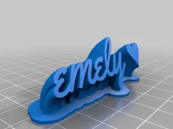 Emely nameplate with heart on right side