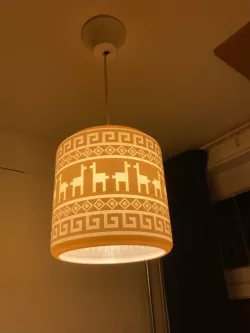 Inca pattern llama lamp