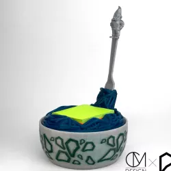 Medium Pasta Bowl Container with fork for sticky notes