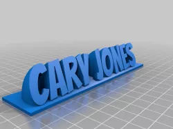 My Customized Sweeping 2-line name plate (text)