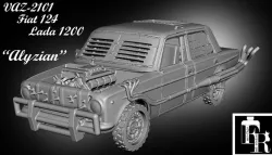 Bitume/Gaslands VAZ2101-Fiat 124-Lada1200 "Alyzian" post-apocalyptic