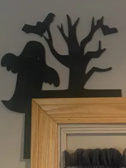 Spooky tree and ghost