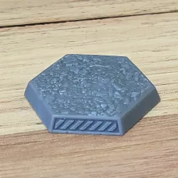 Battletech Hex Bases with Rubble 3D Textured Top