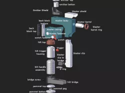 Exploded View of Ezra Bridger's Lightsaber by bluepop4