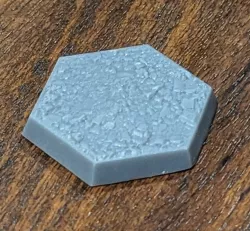 Magnetic Battletech Hex Bases with Rubble Textured Top