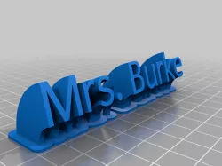 Mrs Burke Sweeping name plate