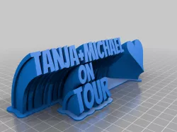 My Customized Sweeping 2-line name plate (text)